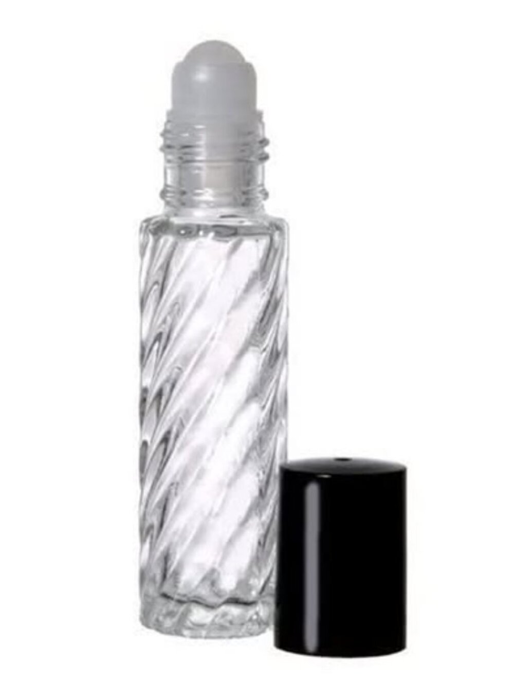 12 Roll-on Refillable Swirl Glass Perfume Bottle Purse and Travel Size 1/3 Ounce